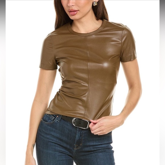 NEW Helmut Lang Faux Leather Top - Picture 1 of 6
